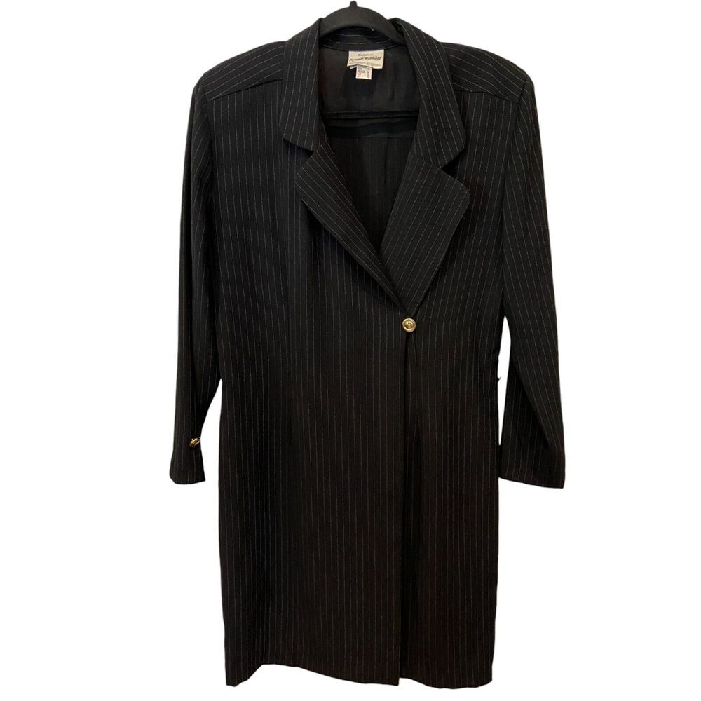 Joseph Ribkoff Blazer Dress Womens 14 Black Button Closure Office Career‎ Wear